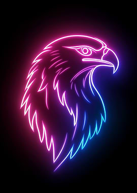 Neon Eagle Head