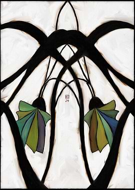 Abstract Art with Black Lines