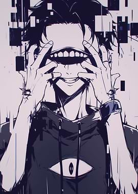 Anime Character with Distorted Smile