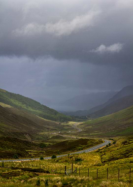 Winding Road Through Highlands