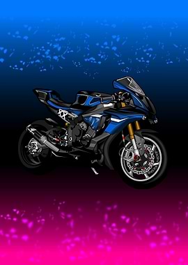 Blue Sportbike Illustration