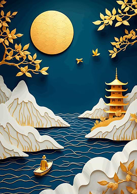 Golden Pagoda Landscape