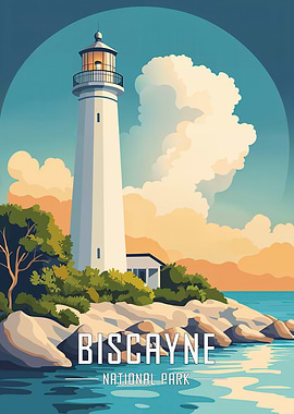 Biscayne National Park Lighthouse Poster