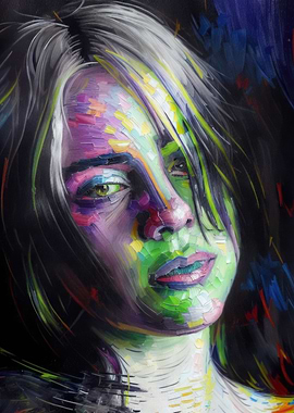 Billy Eilish - Impasto Art