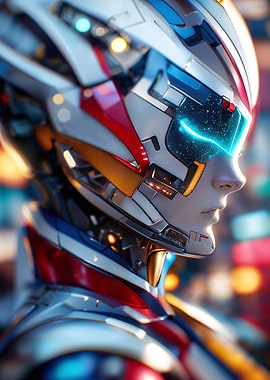 Cyberpunk Robot Head