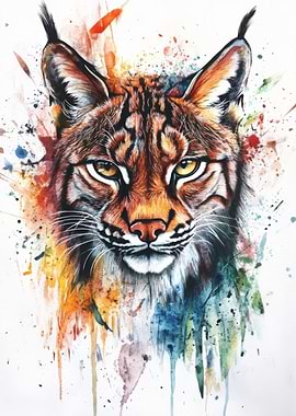 Lynx Watercolor Painting