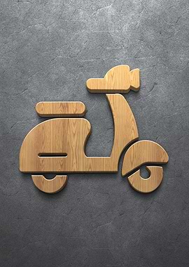Wooden Scooter Icon
