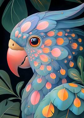 Colorful Parrot Portrait Animal