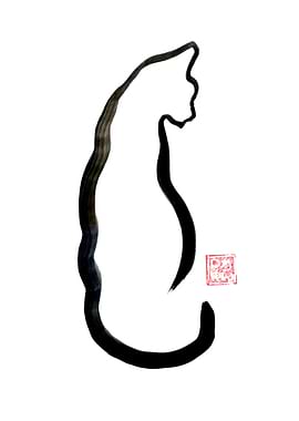 Black Ink Cat Silhouette