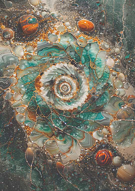 Abstract Gemstone Spiral