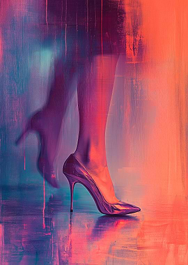 High Heel in Neon Light