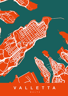 Valletta City Map Malta