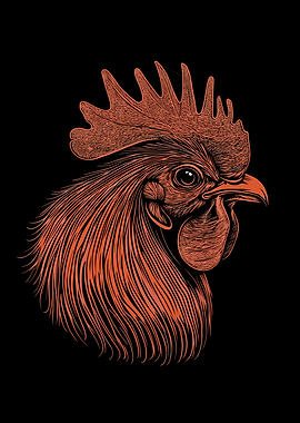 Rooster Head Poster Art