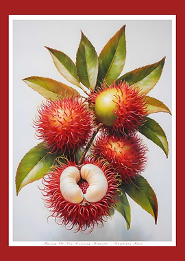 Rambutan Fruit Painting