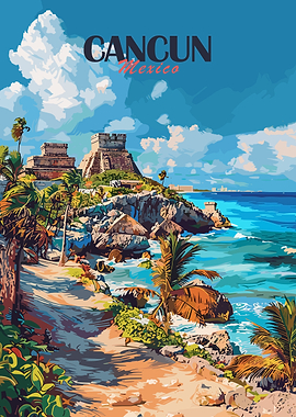 Cancun Mexico Travel Poster