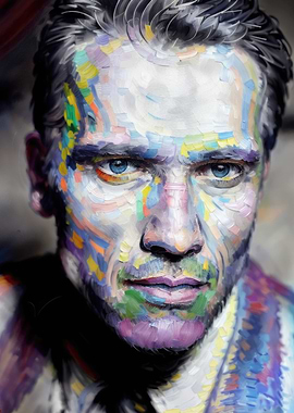 Arnold Schwarzenegger - Impasto Art