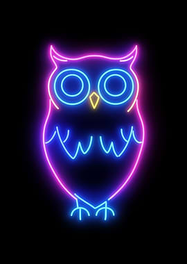 Neon Owl Illustration