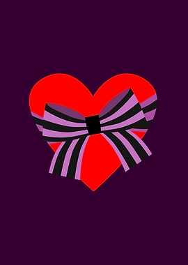 Red Heart with Bow