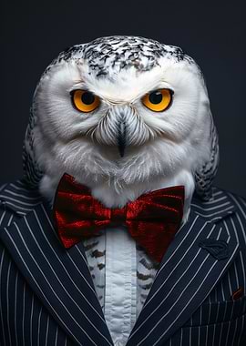 Owl in Suit and Bowtie