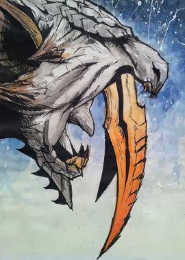 Dragon Watercolor Illustration