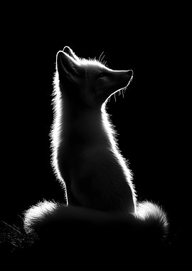Animal White Fox Poster Art
