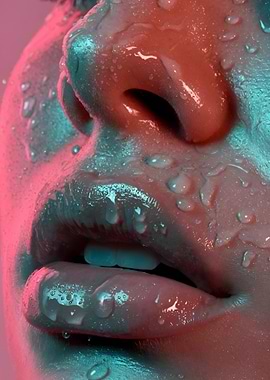 Close-up Wet Lips