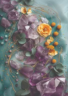 Amethyst and Flowers