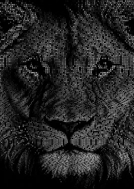Lion Face Text Art