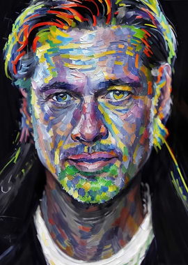 Brad Pitt - Impasto Art