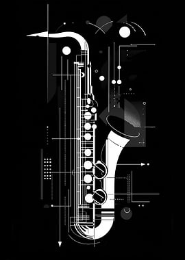 Saxophone Abstract Art