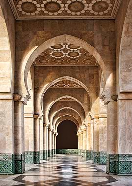 Moroccan art, Islamic Arches and Tilework, Marrakesh mosque, morocco architecture