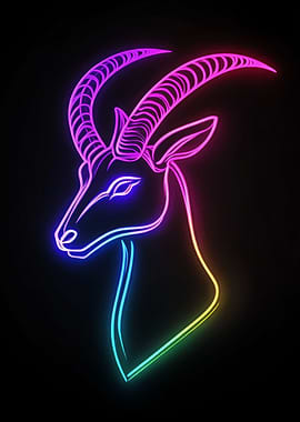 Neon Antelope Head