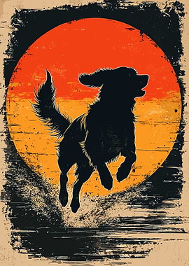 Dog Silhouette Sunset