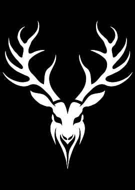 White Deer Head Logo - 03