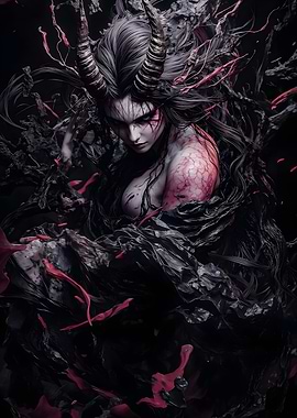 Demon Woman with Horns