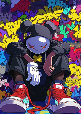 Graffiti Kaws Skull Character