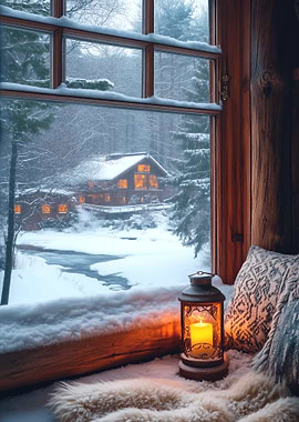 Cozy Cabin Window View