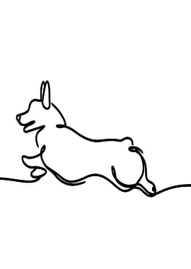Corgi Line Art