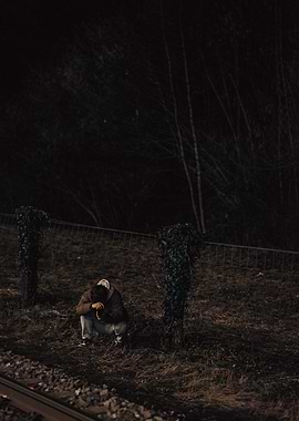 Lonely Figure in the Dark