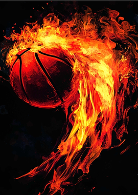 Flaming Basketball