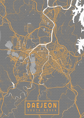 Daejeon City Map South Korea Bauhaus