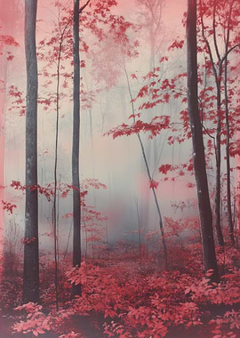 Misty Red Forest