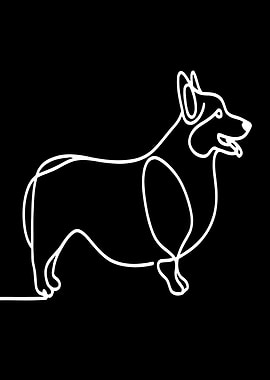 Corgi Line Art