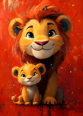 Father and Son Lion