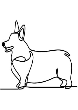 Corgi Line Art
