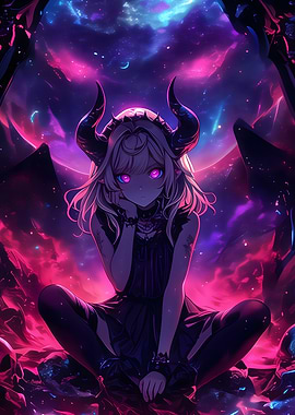 Anime Girl with Horns