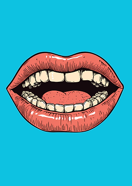 Open Mouth Retro Style Illustration