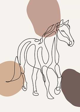 Horse Line Art Print