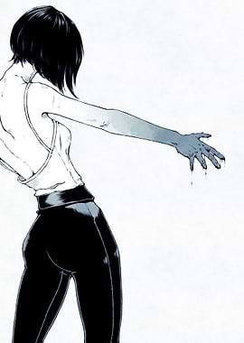 Anime Girl with Black Hand