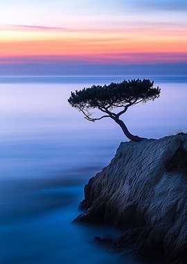 Lone Tree on Cliff